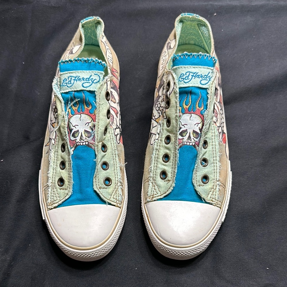 Ed Hardy Skull Graphic Sneakers